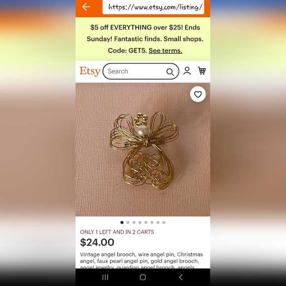 Vintage Hand Made wire and bead brooch 2 inch very cute ✨ - Picture 5 of 5